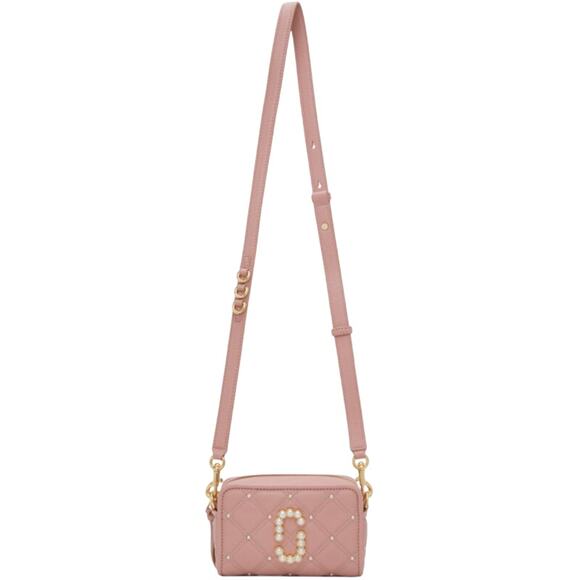 Marc Jacobs NWT The Quilted Softshot 17 in Pink with Pearl Embellishments - Picture 2 of 16